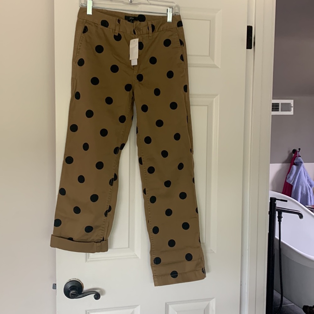 Jcrew polka dot pants size 0 nwt - Picture 5 of 5
